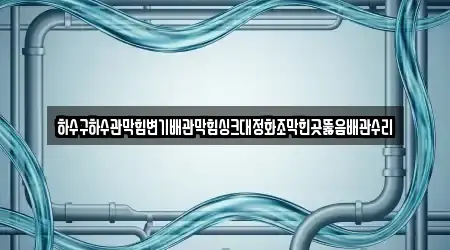 하수구하수관막힘변기배관막힘싱크대정화조막힌곳뚫음배관수리
