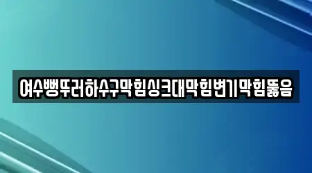 여수뻥뚜러하수구막힘싱크대막힘변기막힘뚫음