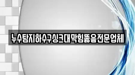누수탐지하수구싱크대막힘뚫음전문업체
