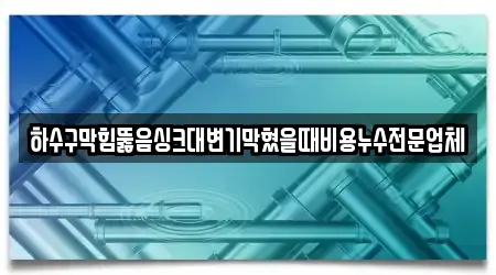 하수구막힘뚫음싱크대변기막혔을때비용누수전문업체