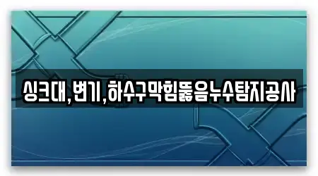 싱크대,변기,하수구막힘뚫음누수탐지공사