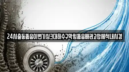 24시출동뚫음이변기싱크대하수구막힘뚫음배관고압세척내시경