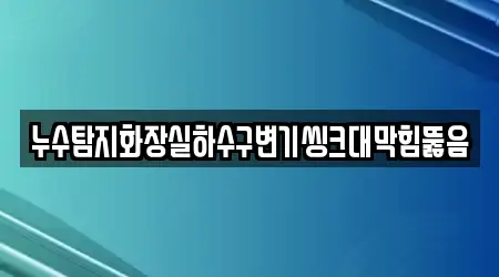 누수탐지화장실하수구변기씽크대막힘뚫음