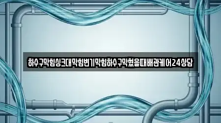 하수구막힘싱크대막힘변기막힘하수구막혔을때배관케어24상담