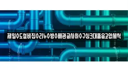 제일수도설비집수리누수방수배관공사하수구싱크대뚫음고압세척