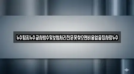 누수탐지누수공사방수및보험처리전문못찾으면비용없음집사랑누수