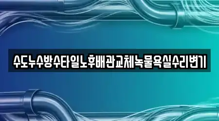수도누수방수타일노후배관교체녹물욕실수리변기