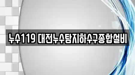 누수119 대전누수탐지하수구종합설비