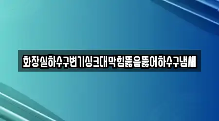 화장실하수구변기싱크대막힘뚫음뚫어하수구냄새