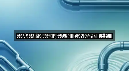 청주누수탐지하수구싱크대막힘보일러배관수리수전교체 원흥설비