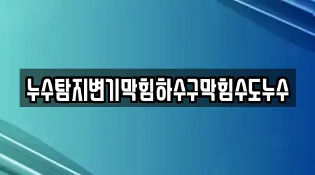 누수탐지변기막힘하수구막힘수도누수