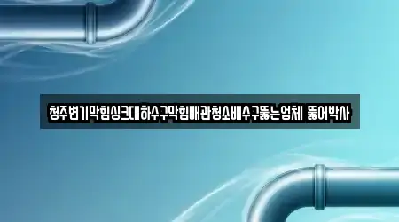 청주변기막힘싱크대하수구막힘배관청소배수구뚫는업체 뚫어박사