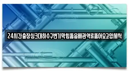 24시간출장싱크대하수구변기막힘뚫음배관역류뚫어요고압세척