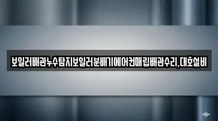 보일러배관누수탐지보일러분배기에어컨매립배관수리,대호설비