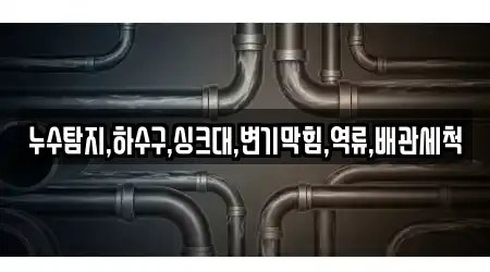누수탐지,하수구,싱크대,변기막힘,역류,배관세척