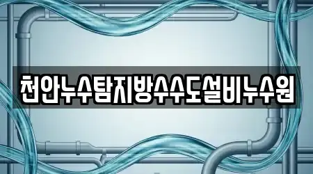 천안누수탐지방수수도설비누수원