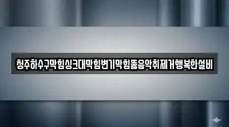 충청북도 개신동 아래 5개 배관 뚫음 업체 위치