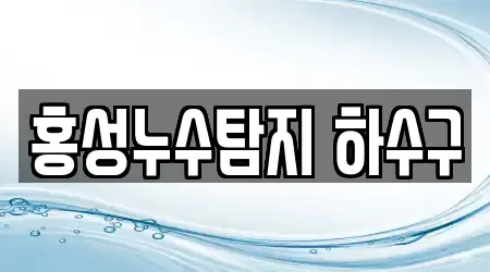 홍성누수탐지 하수구