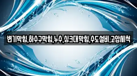 변기막힘,하수구막힘,누수,싱크대막힘,수도설비,고압세척