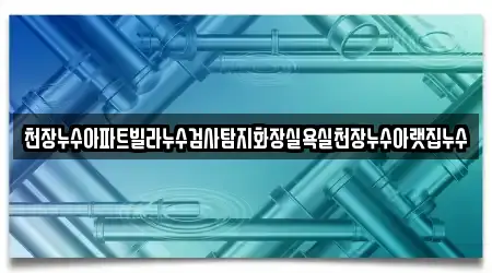 천장누수아파트빌라누수검사탐지화장실욕실천장누수아랫집누수