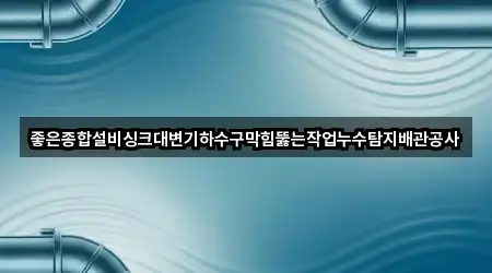좋은종합설비싱크대변기하수구막힘뚫는작업누수탐지배관공사
