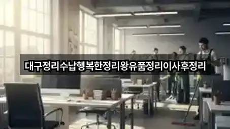 대구정리수납행복한정리왕유품정리이사후정리