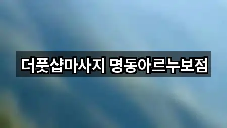더풋샵마사지 명동아르누보점