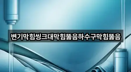 변기막힘씽크대막힘뚫음하수구막힘뚫음