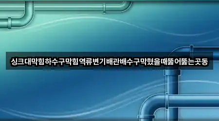 싱크대막힘하수구막힘역류변기배관배수구막혔을때뚫어뚫는곳동