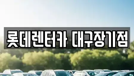 대구 동구 신천동 장기렌트카 전문 롯데렌터카 대구장기점