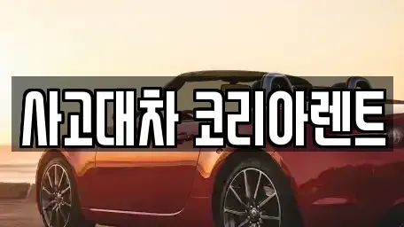 대전광역시 동구 대동 단기렌트카 전문 사고대차 코리아렌트