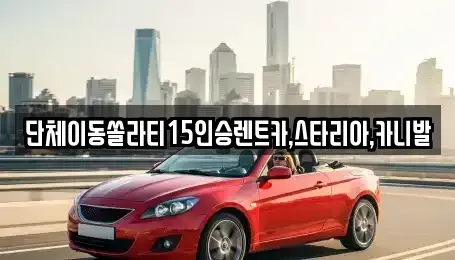 서울 종로구 봉익동 렌트카 전문 단체이동쏠라티15인승렌트카,스타리아,카니발