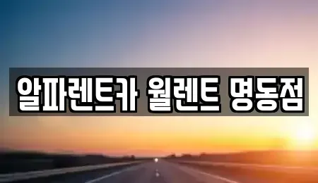 서울특별시 중구 저동1가 렌트카 전문 알파렌트카 월렌트 명동점