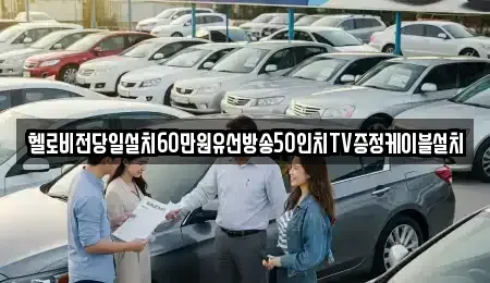 전남 순천시 생목동 중고차매입 전문 헬로비전당일설치60만원유선방송50인치TV증정케이블설치