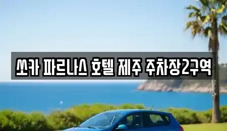 제주 서귀포시 색달동 렌트카 전문 쏘카 파르나스 호텔 제주 주차장2구역