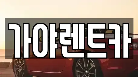 충남 천안시 동남구 성황동 렌트카 전문 가야렌트카